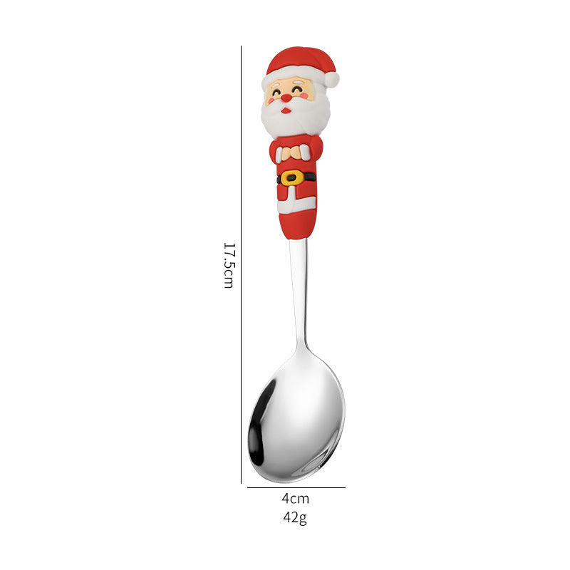 Wholesale Christmas Tableware Dessert Spoon Fork Cartoon  Spoon